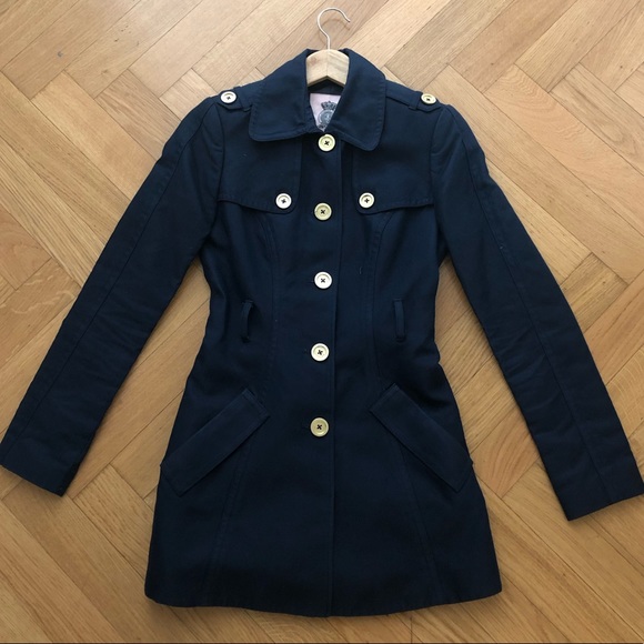 Juicy Couture Navy Blue Trenchcoat - Picture 3 of 7
